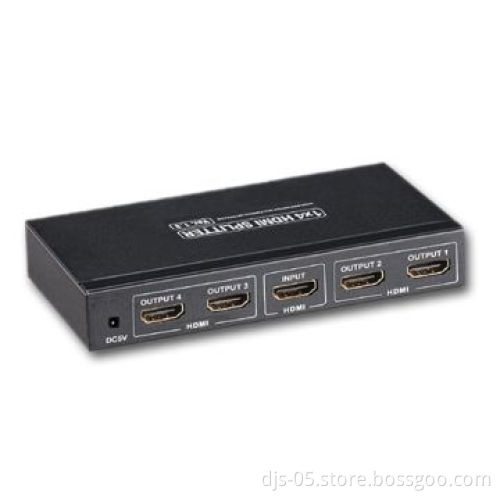 HDMI 1 x 4 Splitter with CE/FCC Certifications, Supports 4k x 2k, Full HD1080p, 3D, HDCP Compliant